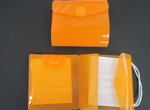 マスクケース(ポーチ型2枚入)オレンジ　