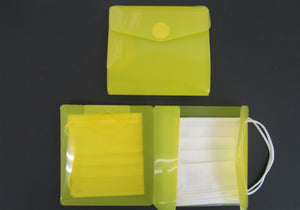 マスクケース(ポーチ型2枚入)黄色　